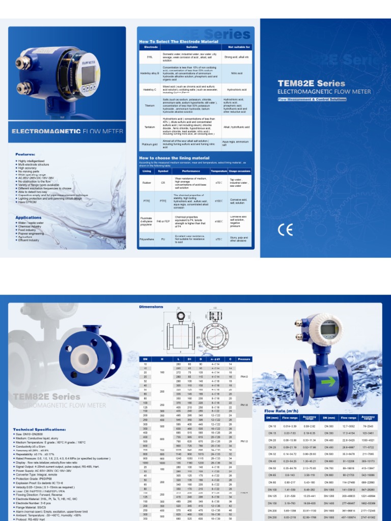 TEM82E Flow Meter PDF