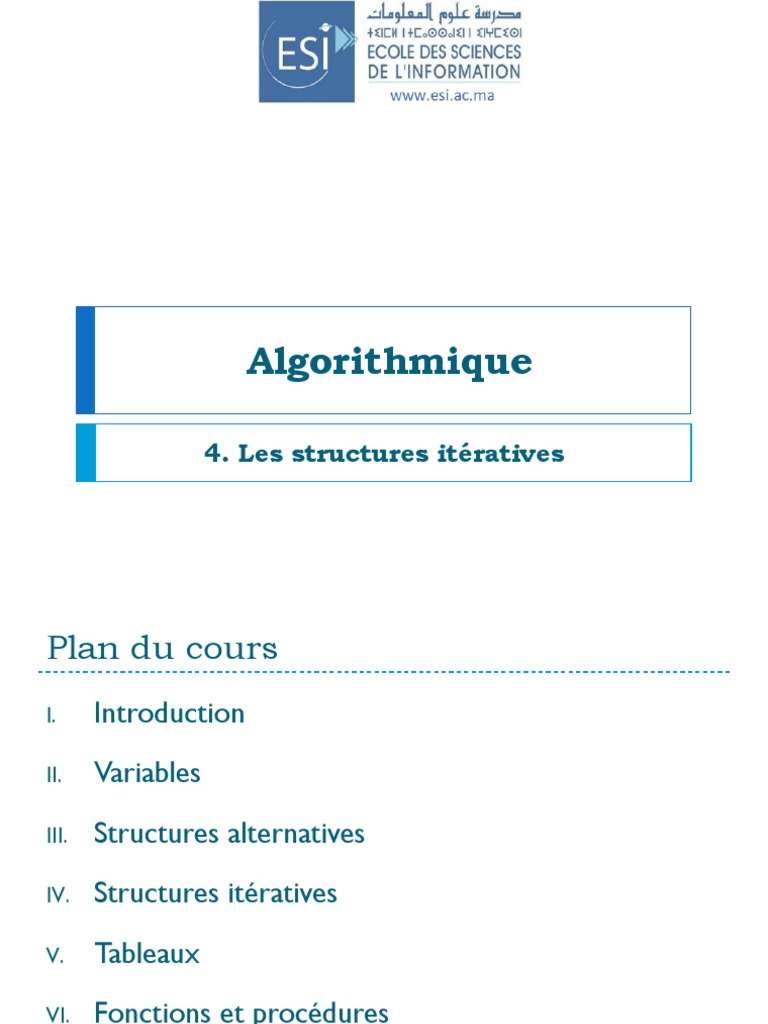 Structures itératives en algorithmique | PDF | Structure de contrôle ...