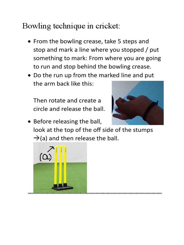 Bowling Technique in Cricket PDF