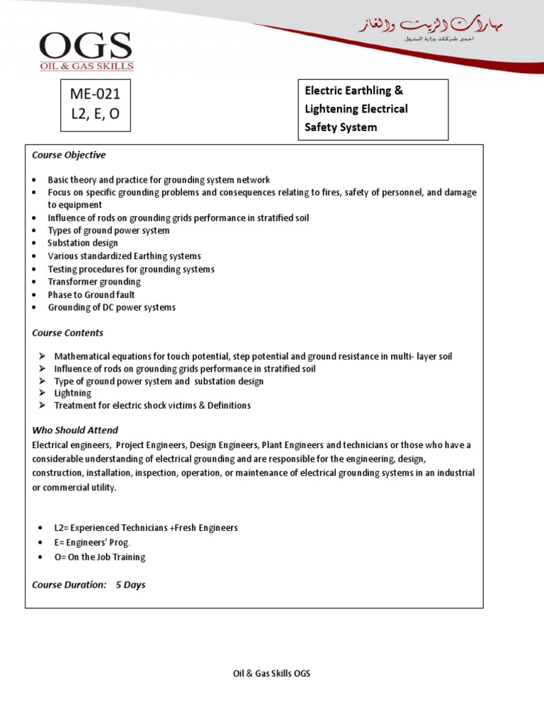 ME021 Electric Earthling & Lightening Electrical Safety System PDF