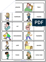 Health Problems Vocabulary Esl Printable Dominoes Game For Kids