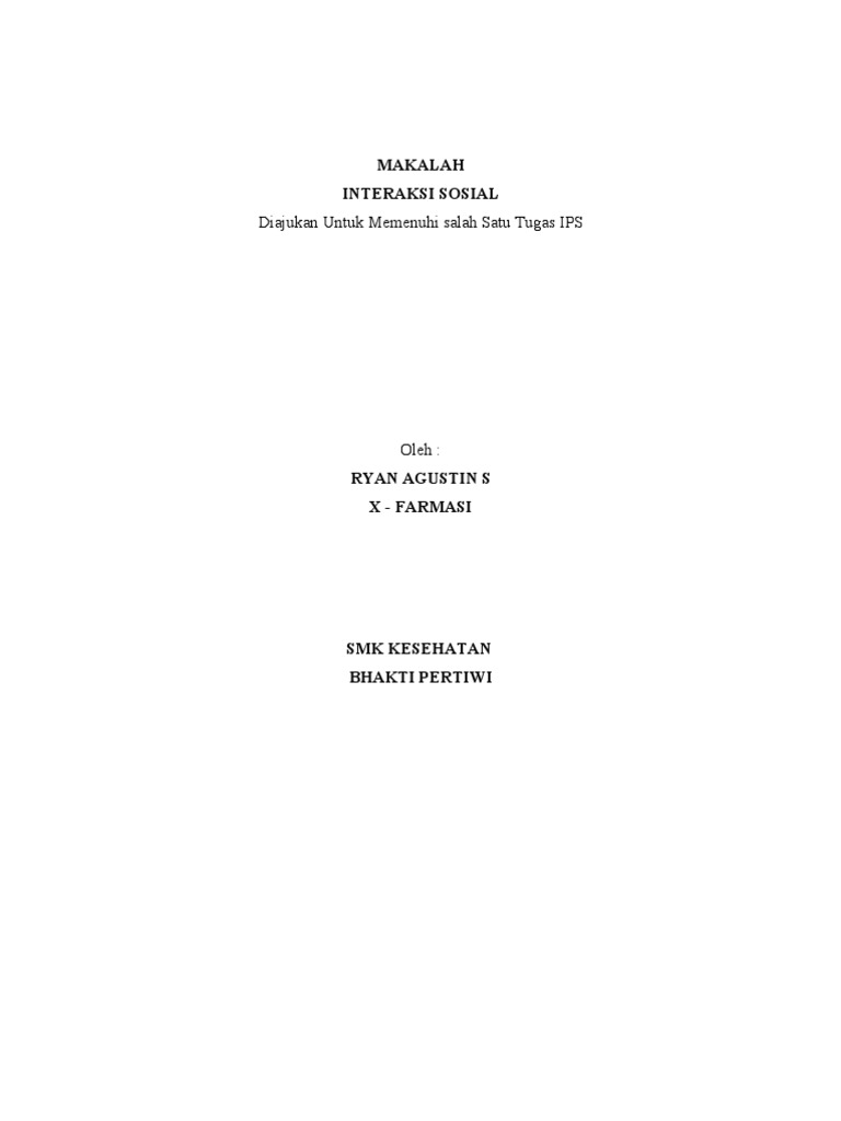 Makalah Interaksi Sosial
