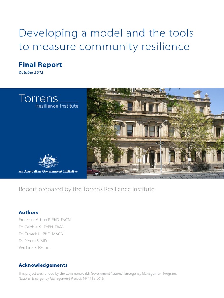 Community Resilience Report Toolkit Pdf Climate Resilience