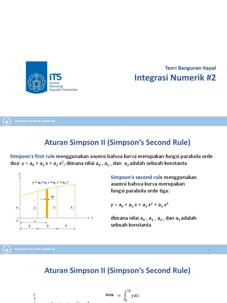 Aturan Simpson dalam Integrasi Kapal | PDF | Metode & Bahan Ajar