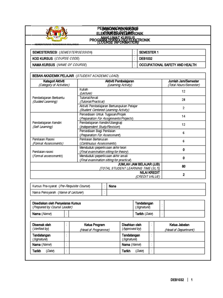 3.co - Deb1032 - Occupational Safety and Health | PDF | Regulatory ...