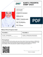 Kartu Peserta SNBP 2023: 423104465 Uswatun Hasanah 9989330749 Sman 1 Pandeglang Kab. Pandeglang Prov. Banten