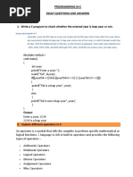 Programming in C Essay