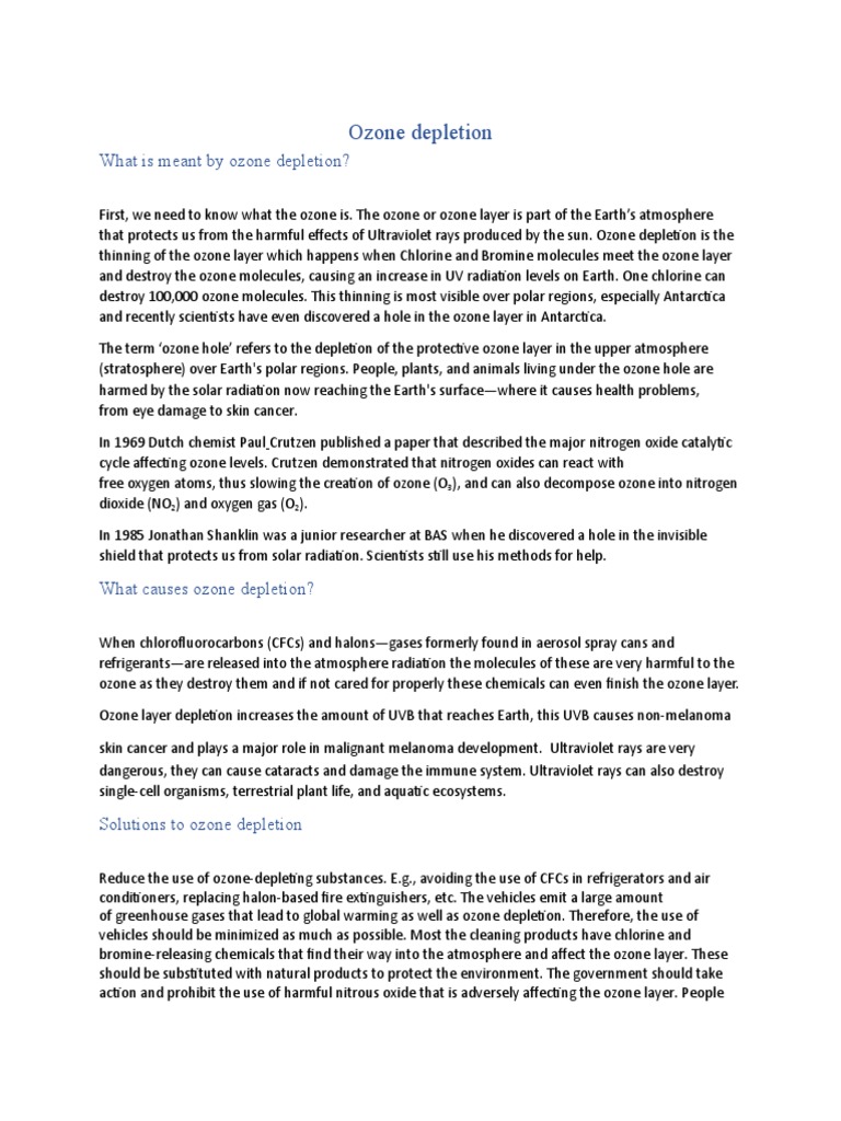 Ozone Depletion | Download Free PDF | Ozone Depletion | Applied And ...