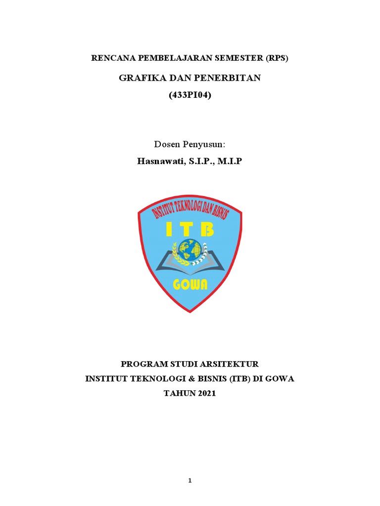 RPS Grafika dan Penerbitan ITB Gowa | PDF