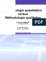 Méthodologie Quantitative Versus Méthodologie Qualitative