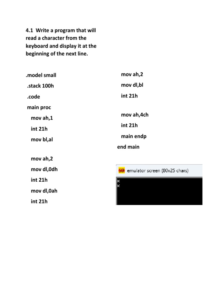 Basic Assembly Programs for Input/Output | PDF | Computing | Notation