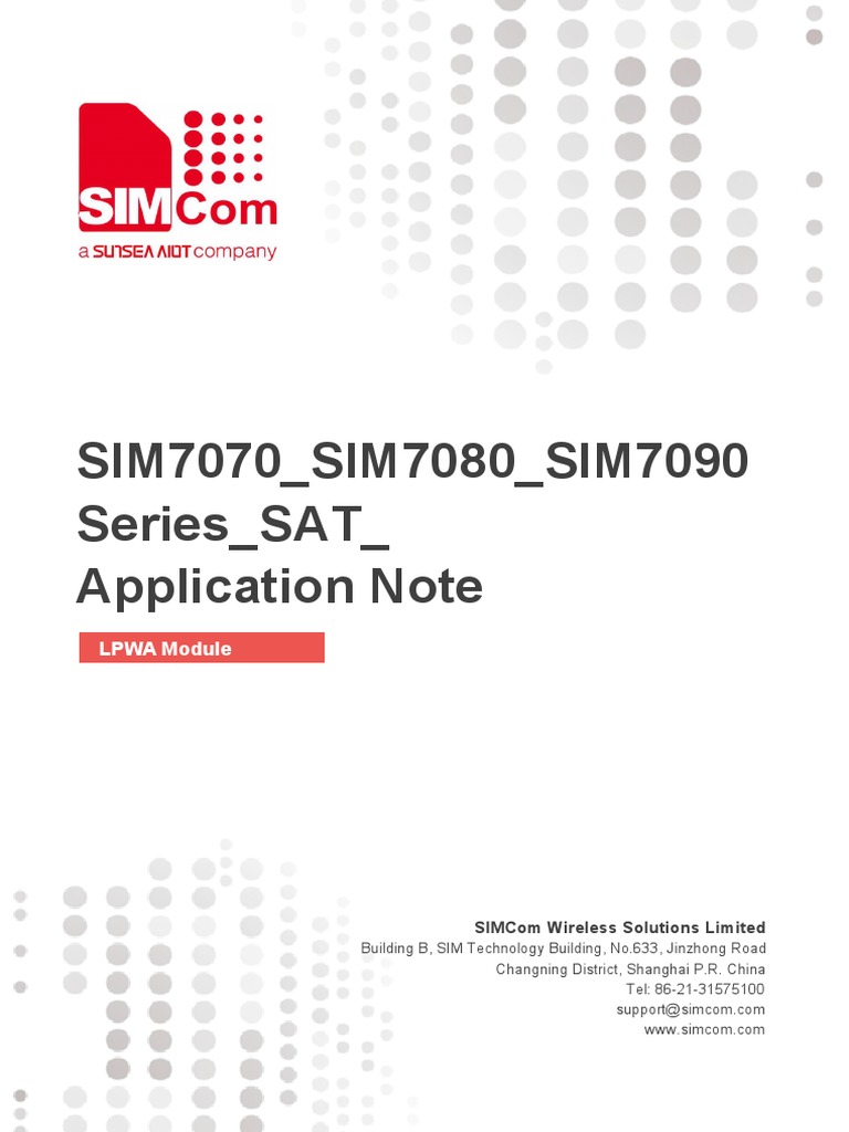 SIM7070 - SIM7080 - SIM7090 Series - SAT - Application Note - V1.02 ...