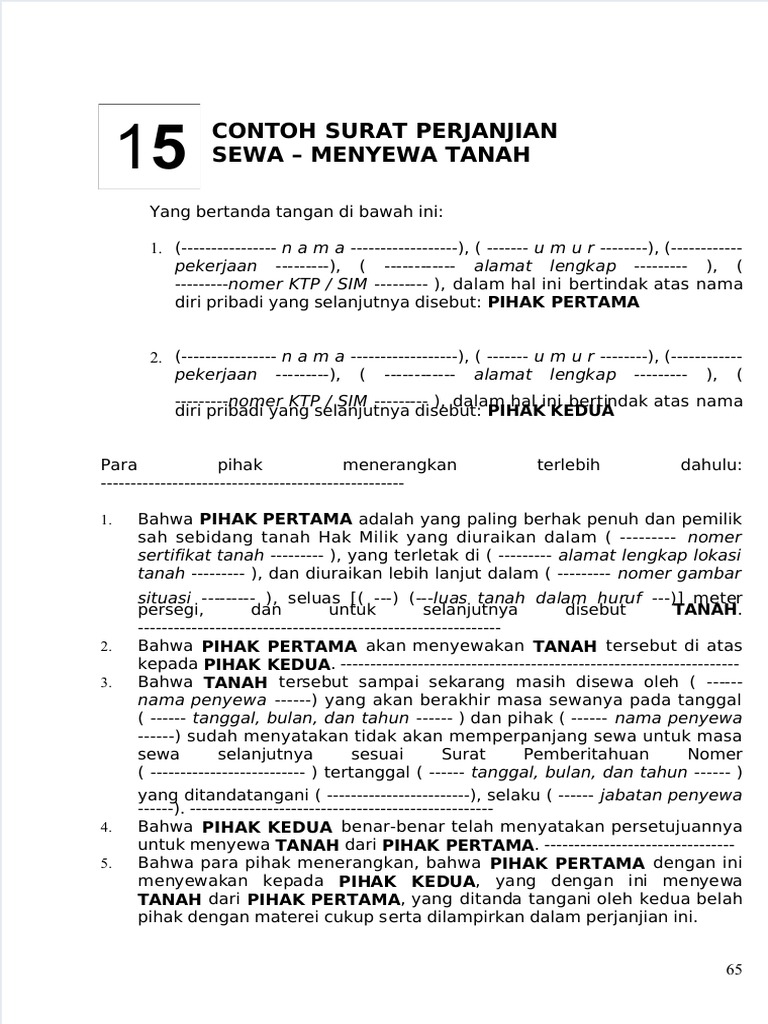 Perjanjian Sewa Menyewa | PDF | Teknologi & Rekayasa