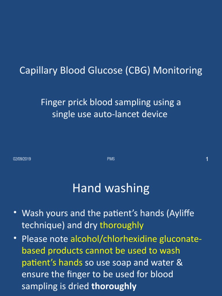 Capillary Blood Glucose Monitoring Dental PDF Medical Specialties