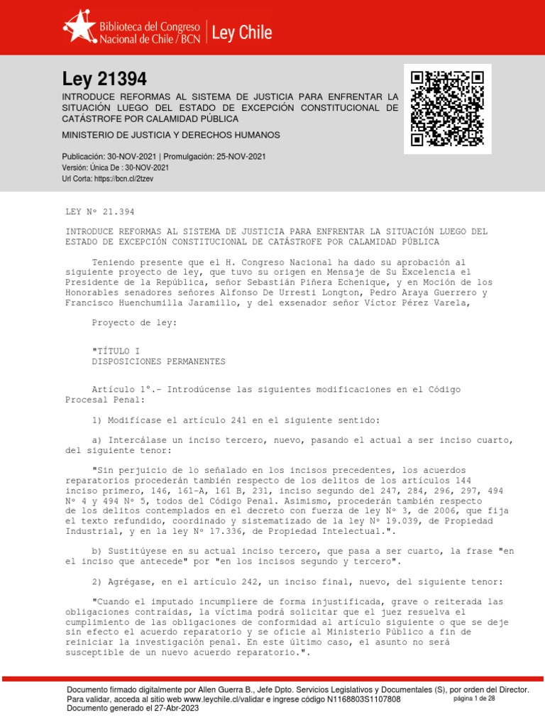 Ley 21394 PDF
