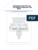 Canadian Business and The Law Canadian 6th Edition Duplessis Test Bank