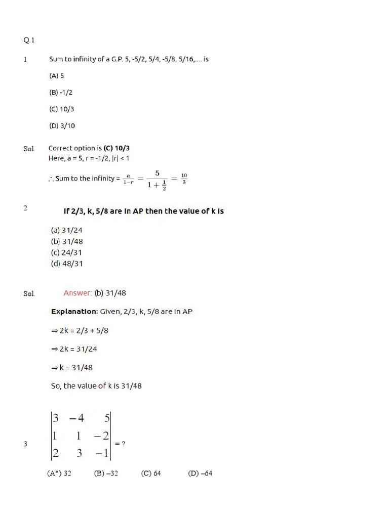 Maths Paper-3 | PDF