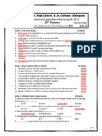 XI Paper Apr 2022 Answer Key