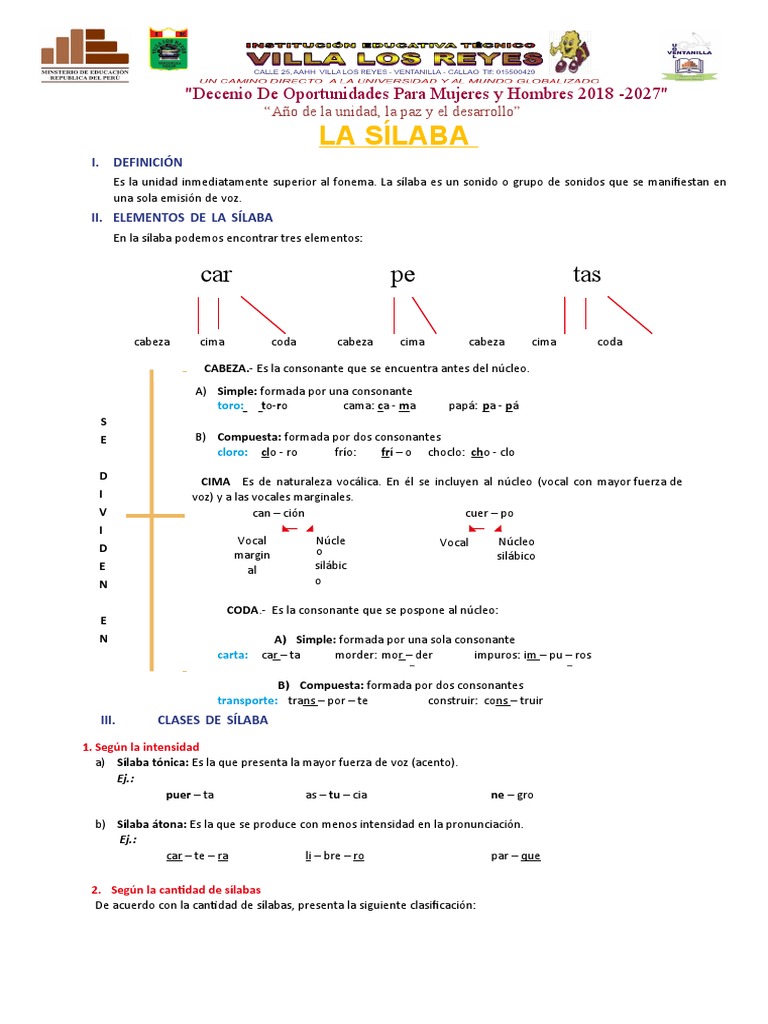 La Sílaba | PDF | Sílaba | Lingüística