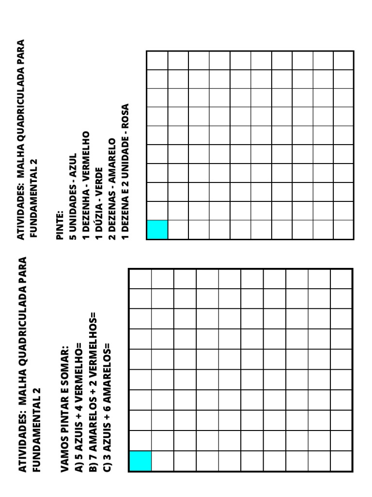 Atividades de Malha Quadriculada 2º Ano | PDF | Métodos e Materiais de ...