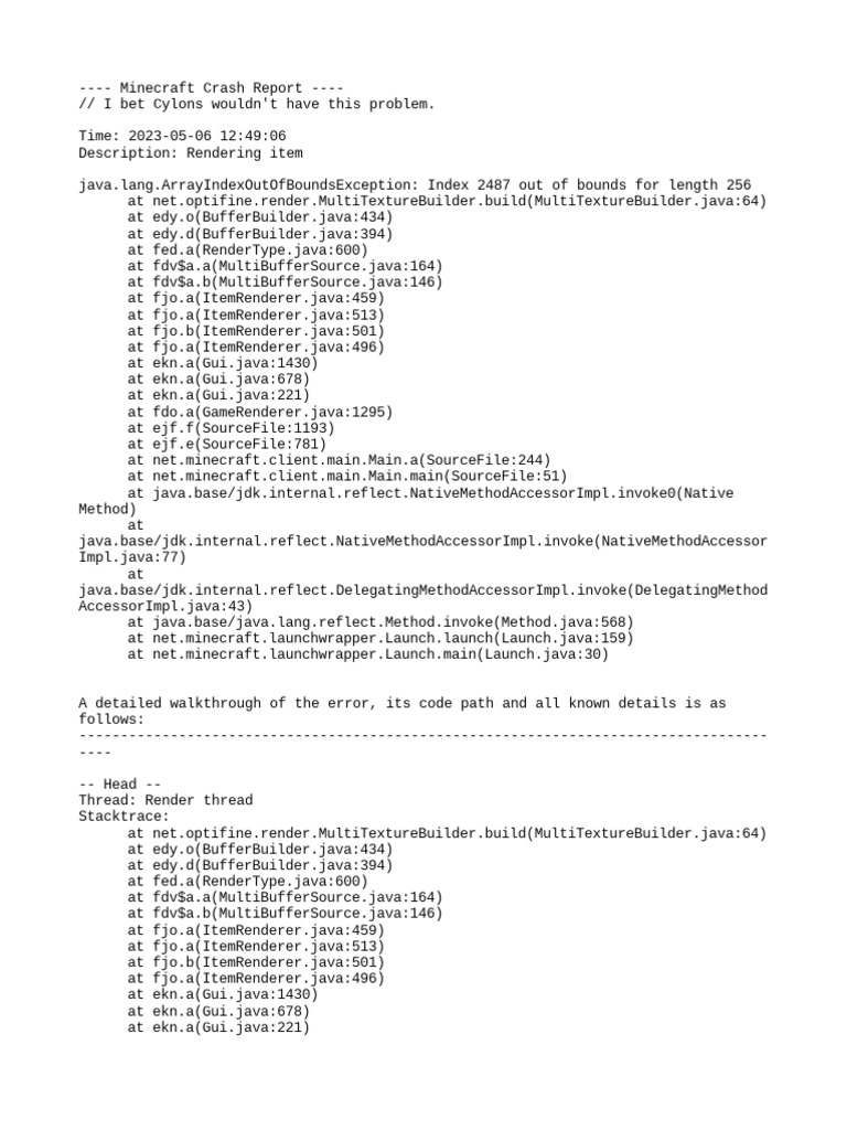 Minecraft Error: Rendering Issue | PDF | Office Equipment | Software