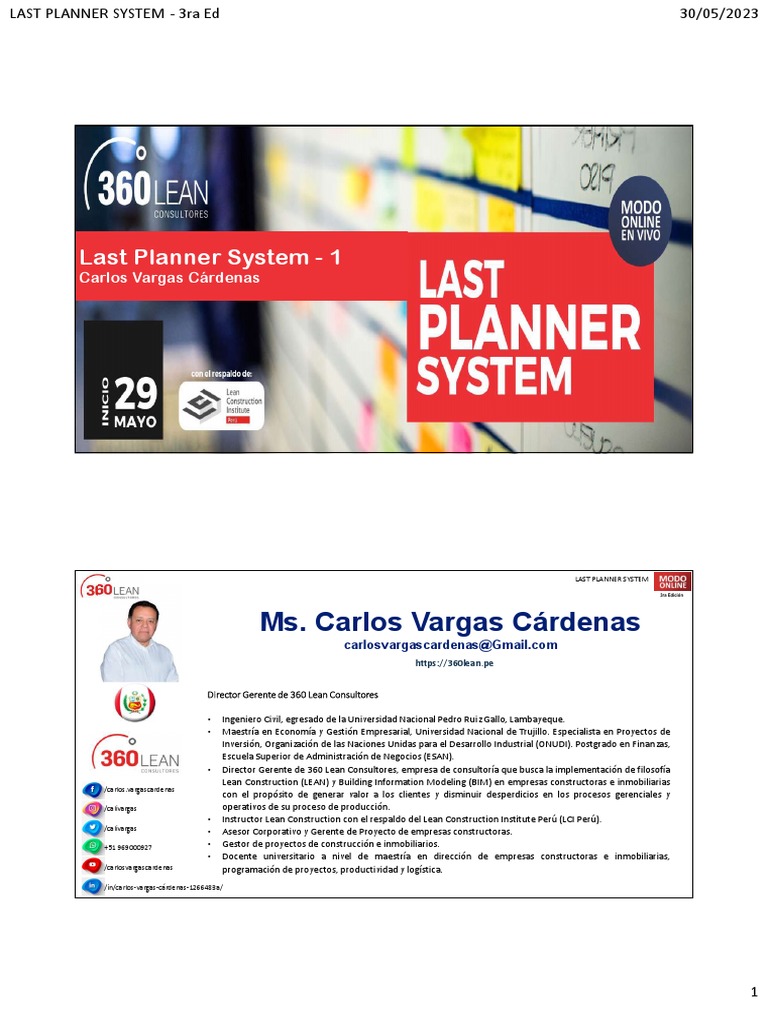 Ejemplo del Last Planner System | PDF | Negocios económicos | Economias