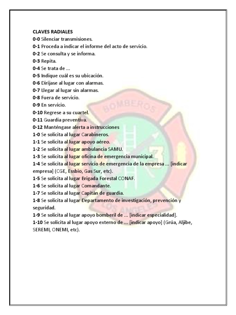 Claves Radiales PDF Defensa Civil Seguridad Pública