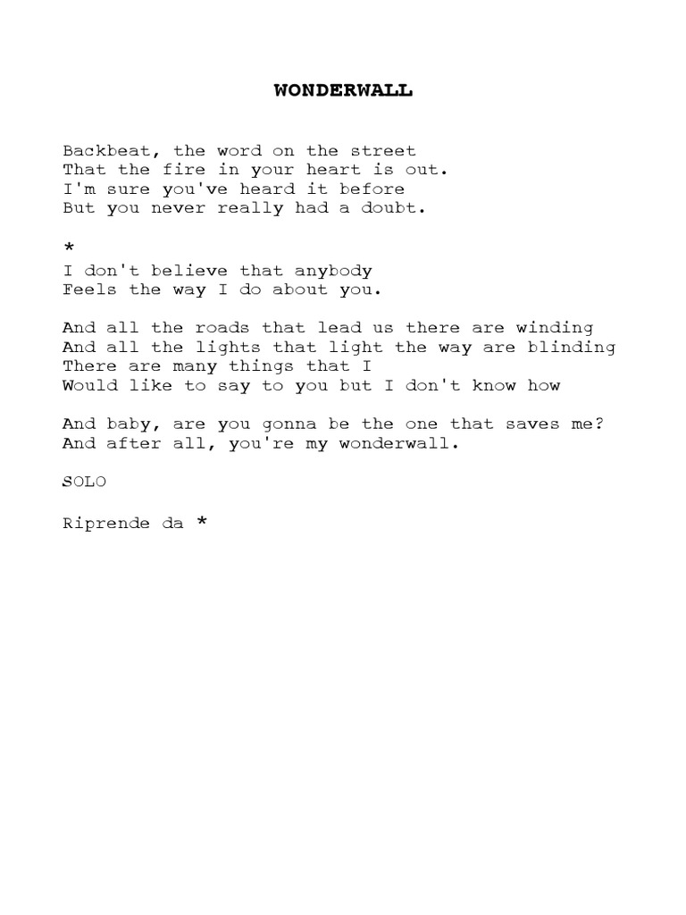 Wonderwall Meaning