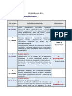 Asignatura: Fundamentos de Matemática: CRONOGRAMA 2022-1