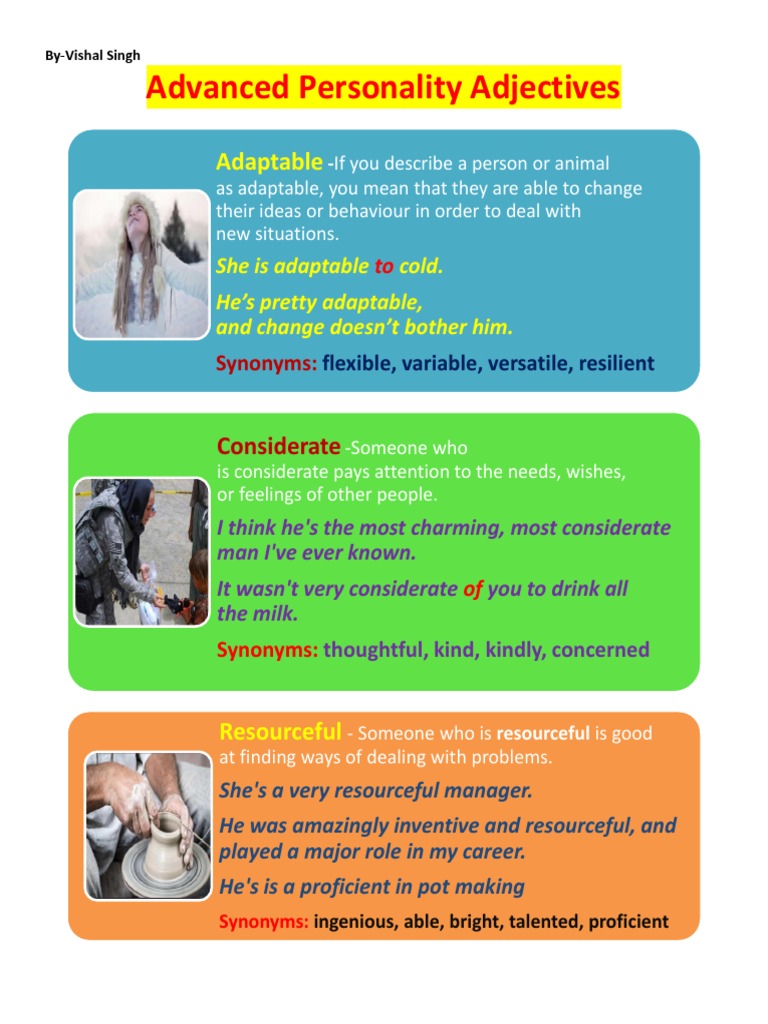 Advanced Personality 10 Adjectives Pdf Cognition