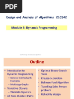 Module 4: Dynamic Programming: Design and Analysis of Algorithms 21CS42