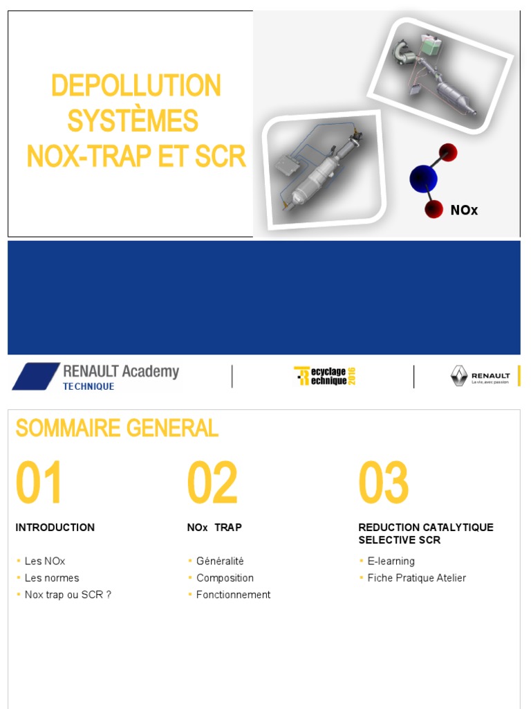 Systèmes NOx Trap et SCR chez Renault | PDF | Injection (moteur) | Chimie