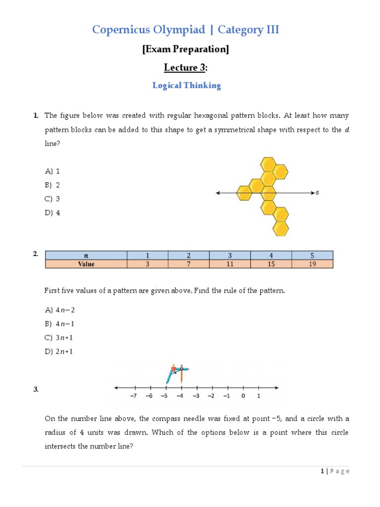 Copernicus Olympiad Exam Prep: Math | PDF | Teaching Methods & Materials