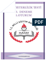 Tyt Deneme Hatay 3