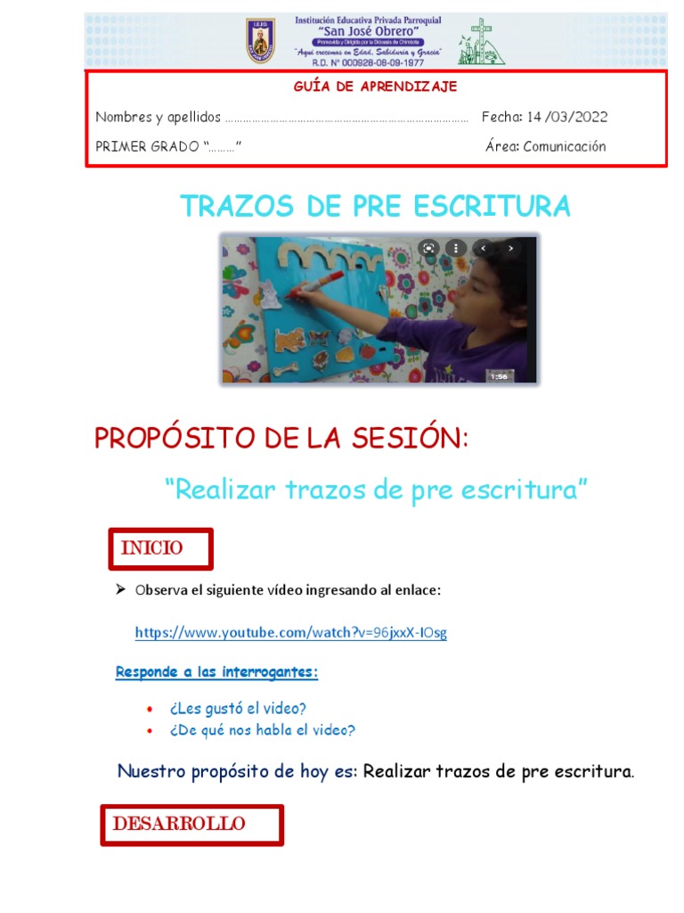 Trazos de Pre Escritura | PDF