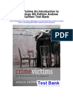 Crime Victims An Introduction To Victimology 8th Edition Andrew Karmen Test Bank