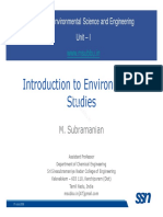 EVS Lecture I 1 Introduction To EnvironmentalStudies
