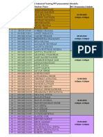 ME 46481 - Industrial Training - PPT Presentation Schedule