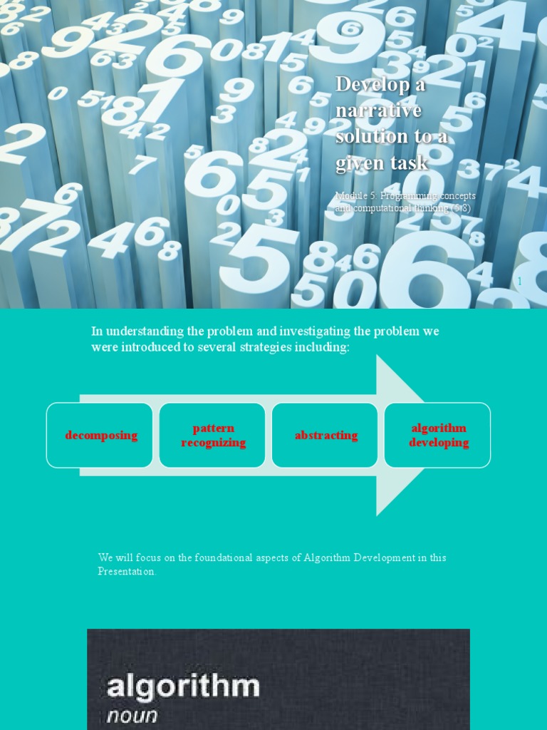 Develop A Narrative Solution To A Given Task Module 5.8 | PDF ...