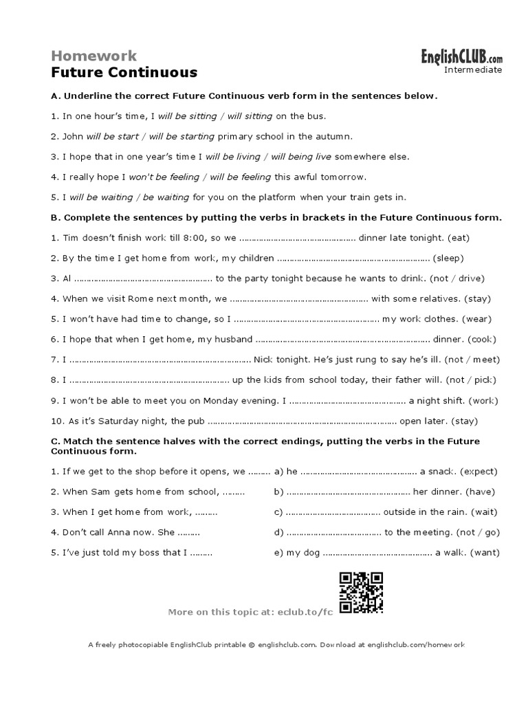 Future Continuous Pdf