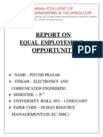 Report On Equal Employement Opportunity