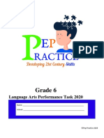 Pep Practice Grade 6 Language Arts Mock Performance Task June 2020