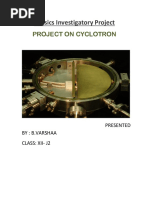 Physics Investigatory Project On Cyclotron