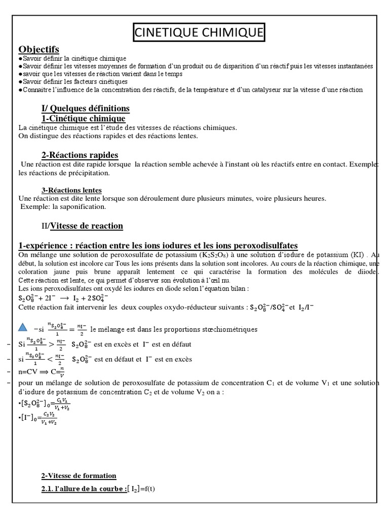 Chimie TA | PDF | Cinétique chimique | Génie chimique