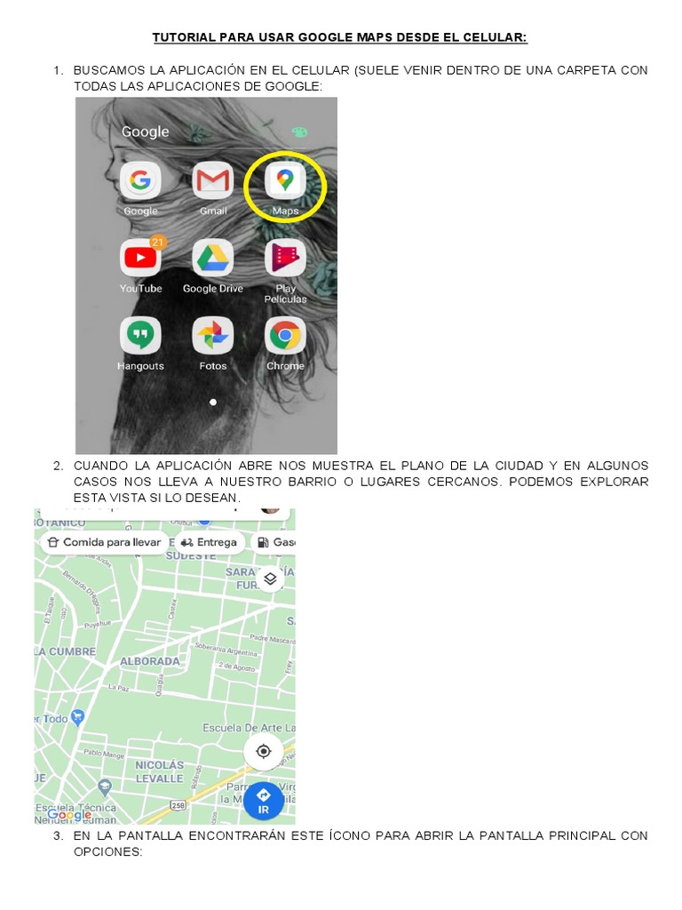 Tutorial google maps desde el celular pdf inform tica
