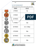 Know Your Coins Uk Worksheet