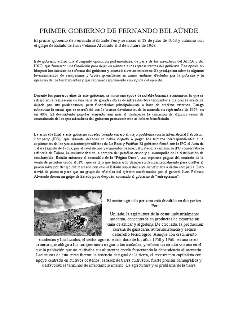 Primer Gobierno de Fernando Belaúnde PDF