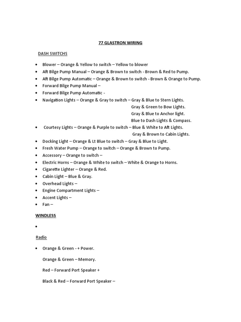 77 Glastron Wiring | PDF
