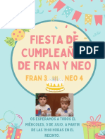 Póster Fiesta de Cumpleaños Infantil Ilustrado Colores Pastel