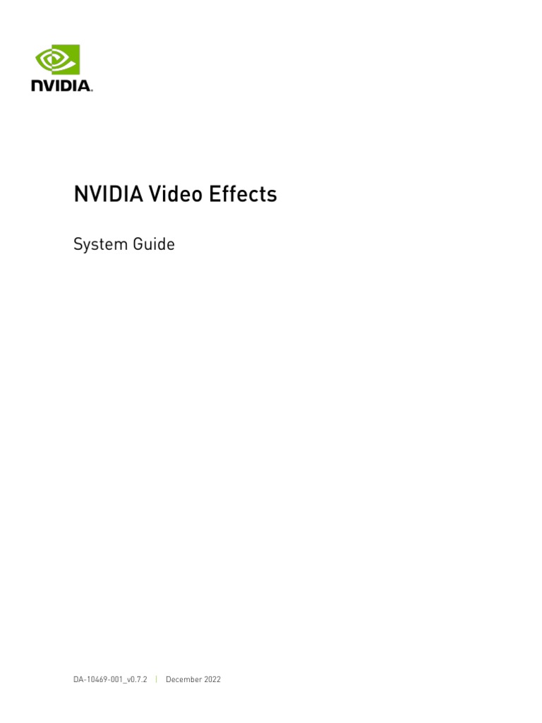 NVIDIA Video Effects SDK System Guide PDF Command Line Interface